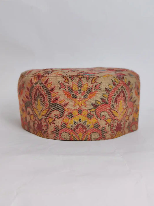 Beige Abdullah Kashmiri Mens Kani Cap