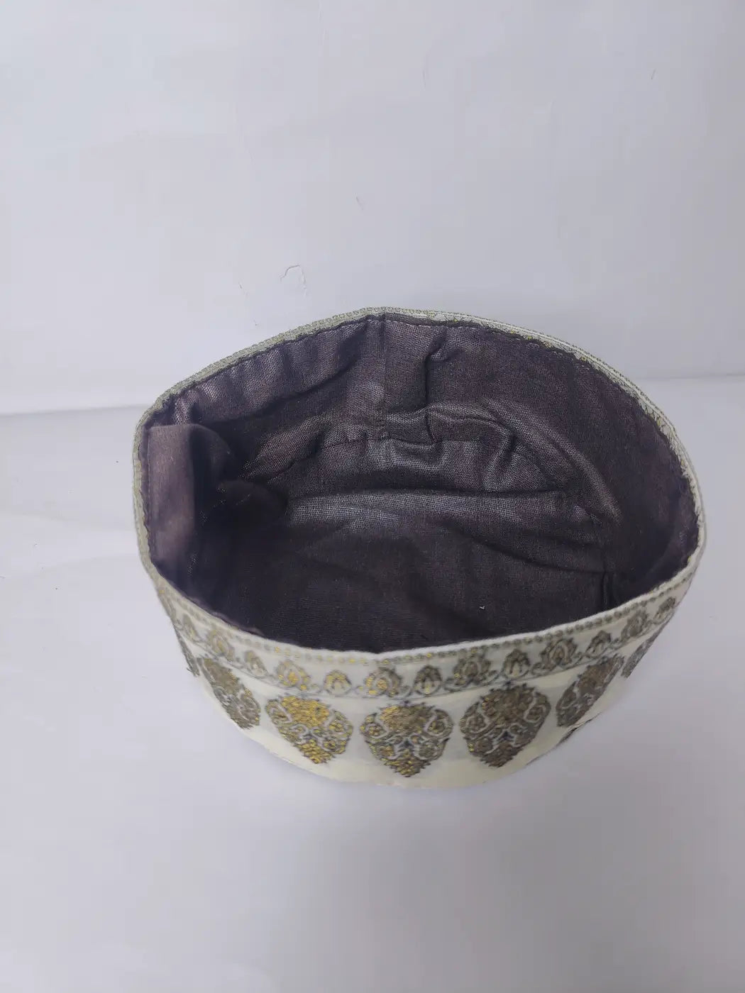 white cap inside lining