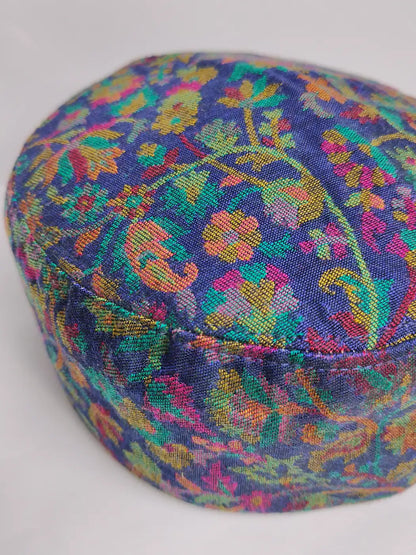 Kani topi in royal blue with florals