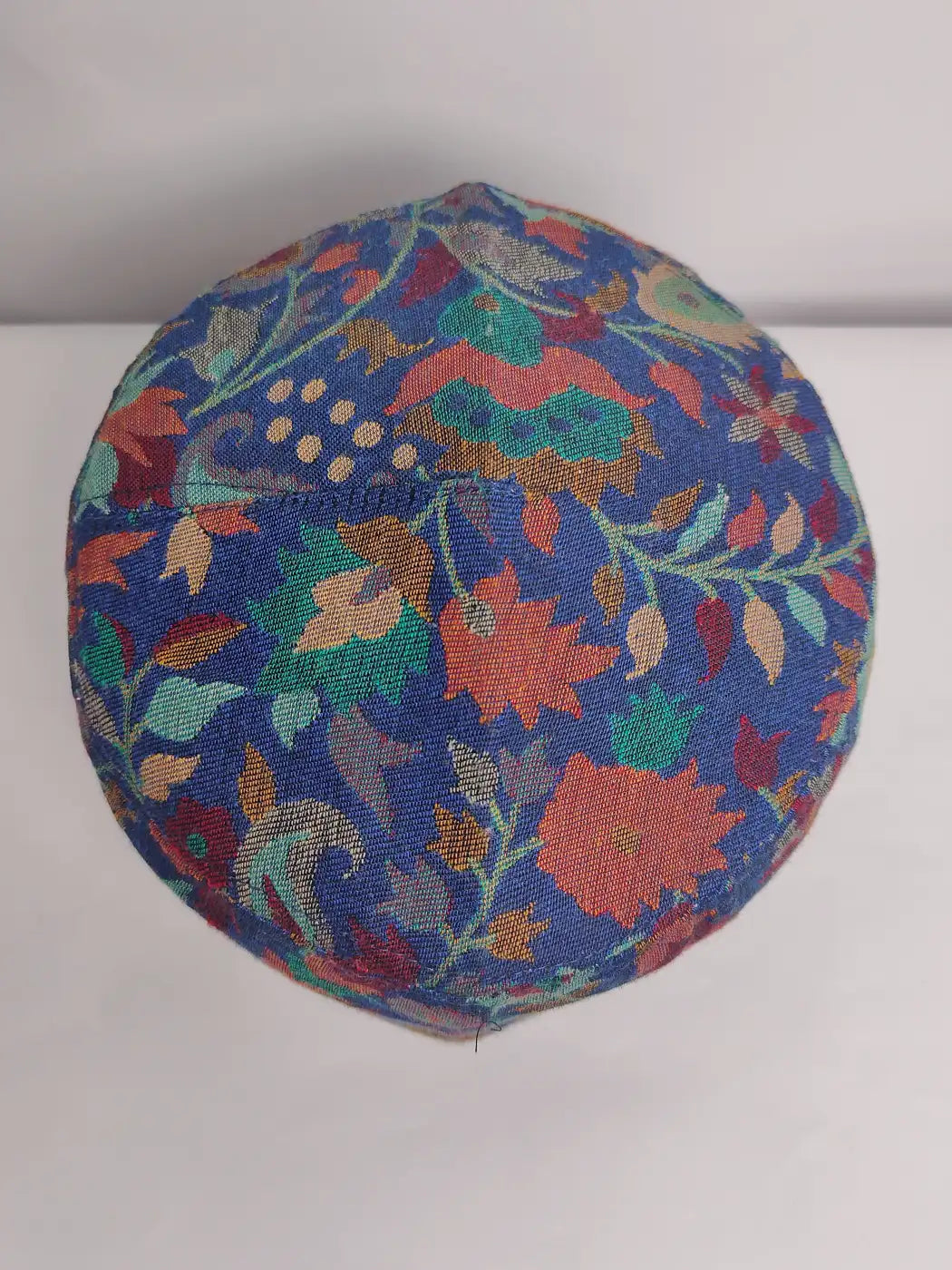 Kani cap kashmiri with floral patterns on top side