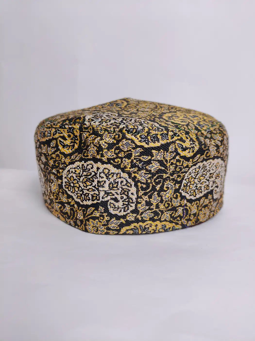 Kashmiri kani cap in badam motif in woven pattern