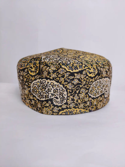 Kashmiri kani cap in badam motif in woven pattern