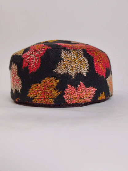 lightweight black kahani cap with chinari woven pattern 