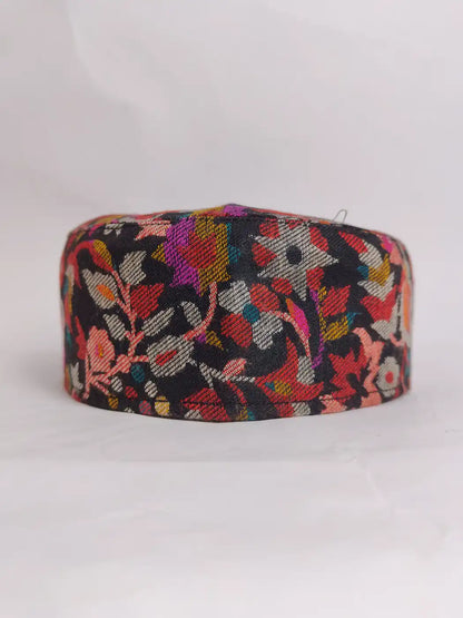 black unique cap with kani florals