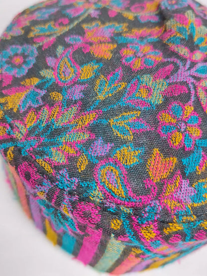 kashmiri kani style black cap