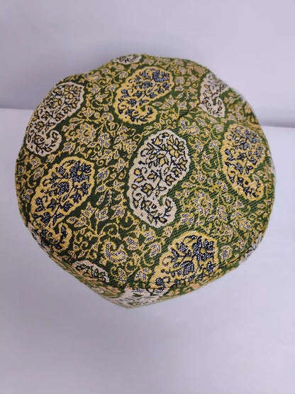 green kani cap with badam patt