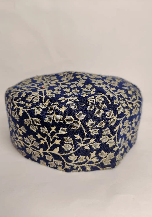 dark blue kani floral work cap