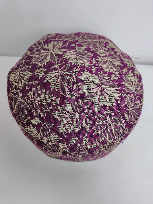 purple kani cap top side in Chinari motifs 