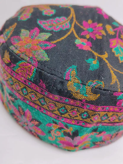 Kashmiri lightweight cap in kani floral patterns all over