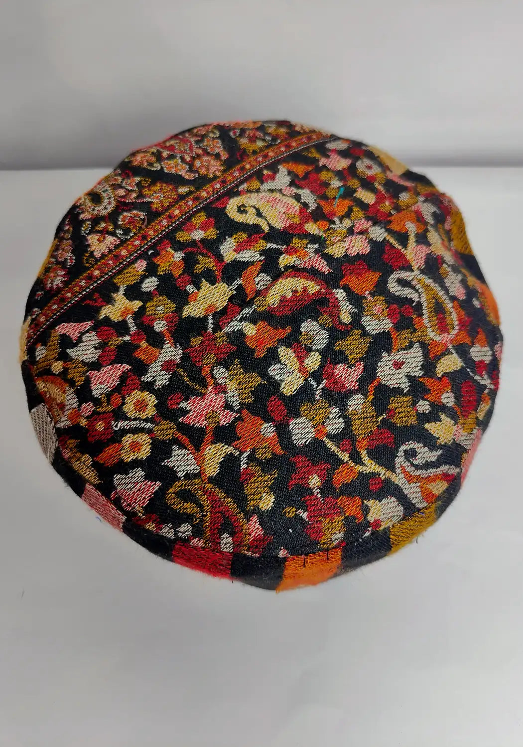 black colour cap top side kani work
