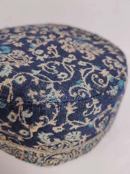Kashmiri kani cap with floral woven pattern