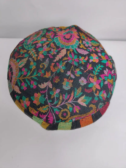Kashmiri topi top side with kani florals