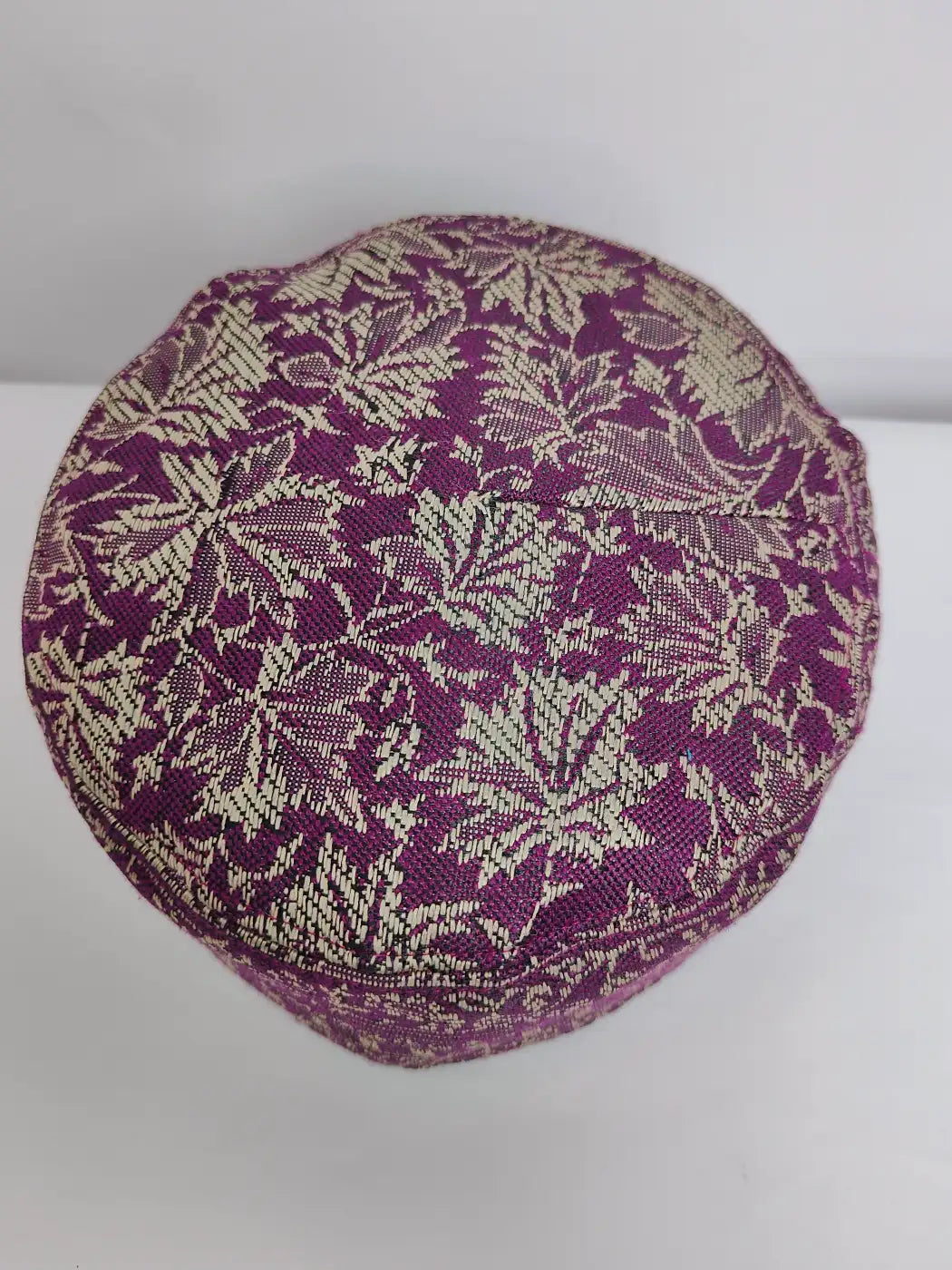 purple colour cap with chinari kani woven pattern 