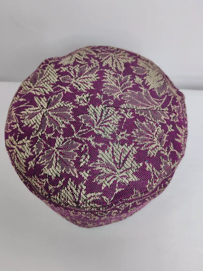 purple colour cap with chinari kani woven pattern 