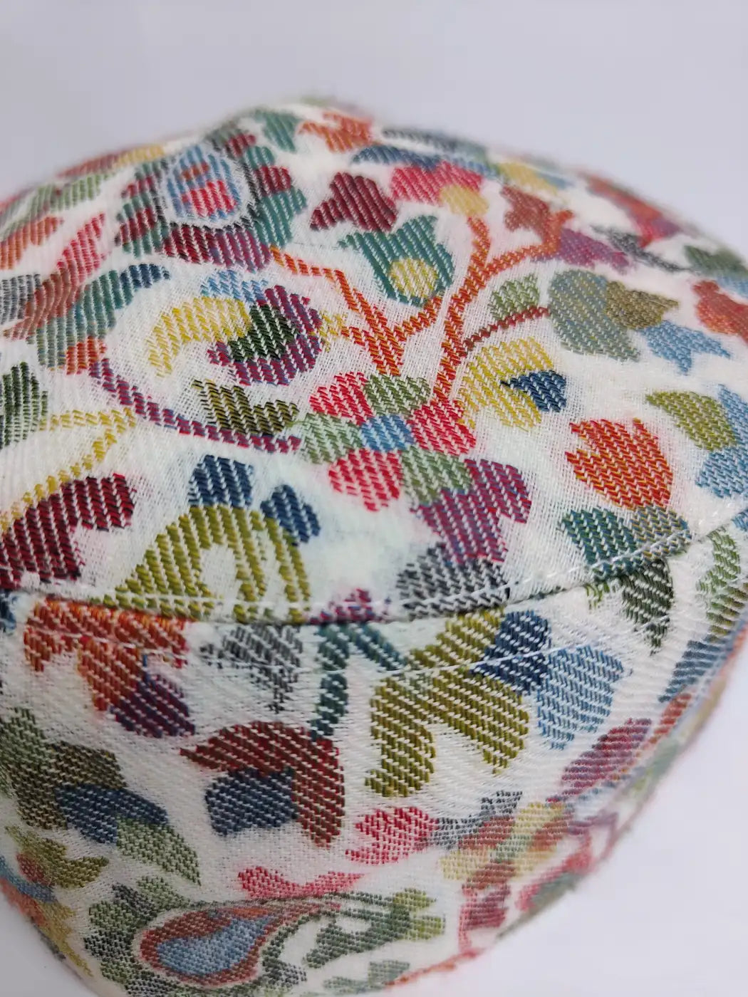 florals against kani cap fabric