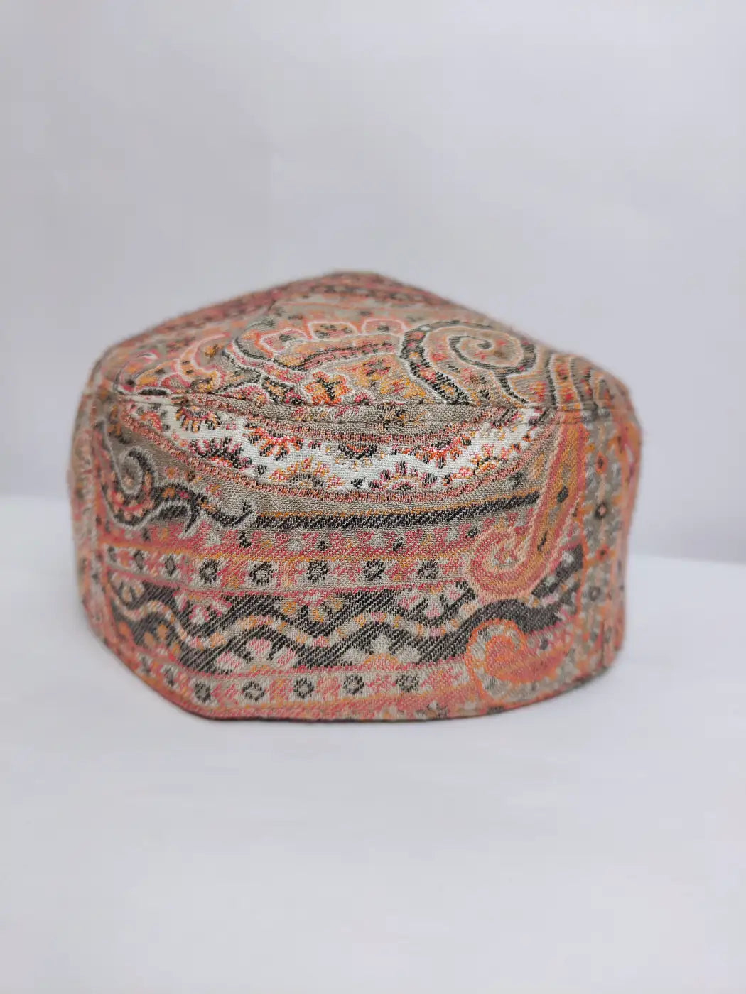 kani topi with florals in kani woven patterns