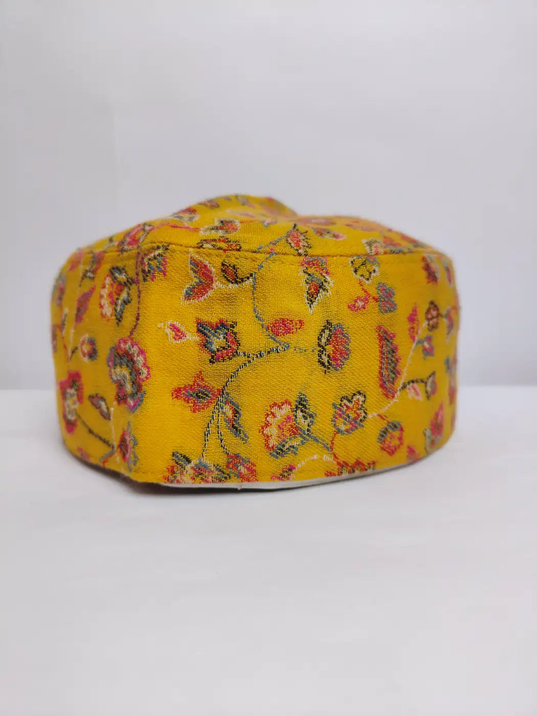 Kashmiri lightweight kani cap in mustard colour 