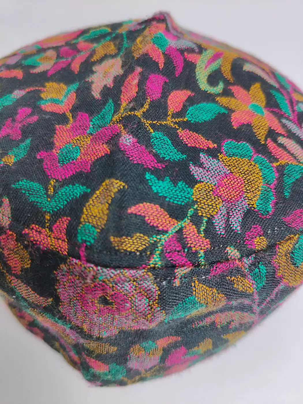 black cap kani in floral motifs 