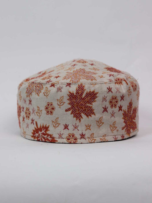 White Kashmiri Mens Kani Cap