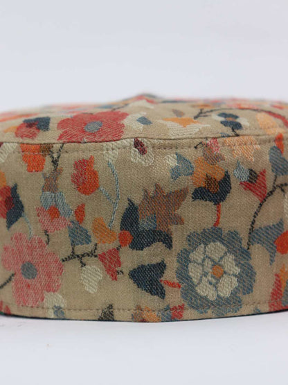 Kashmiri cap in kani shawl with floral woven motifs