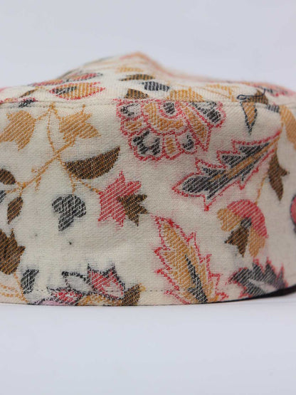 Kashmiri cap in floral woven pattern