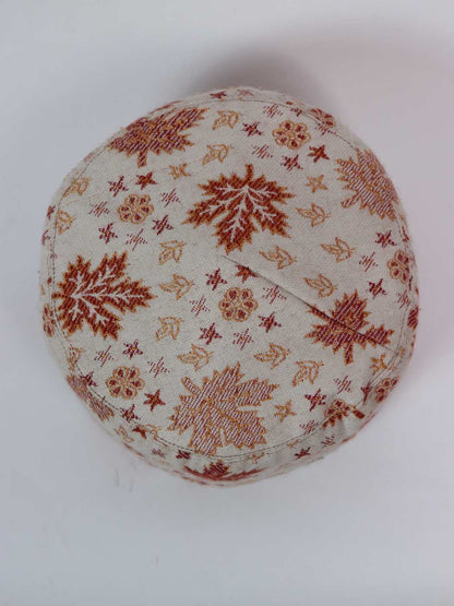 round Kashmiri cap in kani woven pattern 