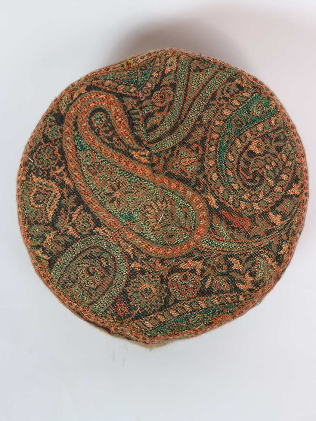 beige cap in florals in kani shawl fabric