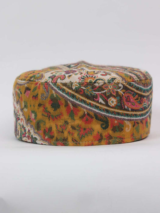 Taseer Mustard Kashmiri Foldable Kani Cap