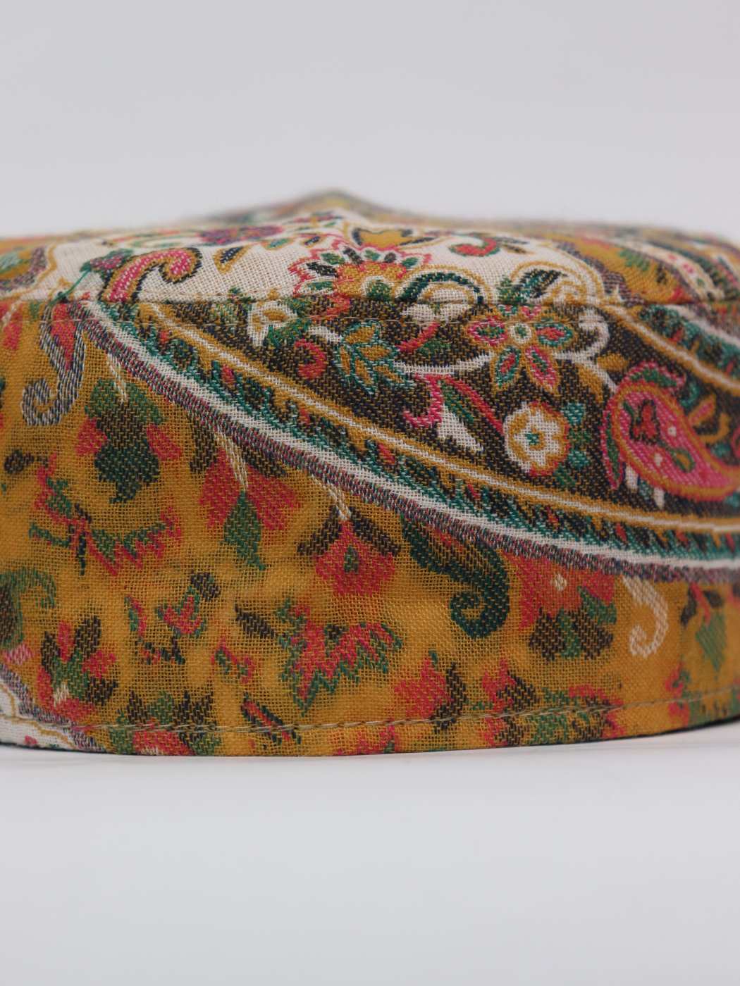 Taseer Mustard Kashmiri Foldable Kani Cap