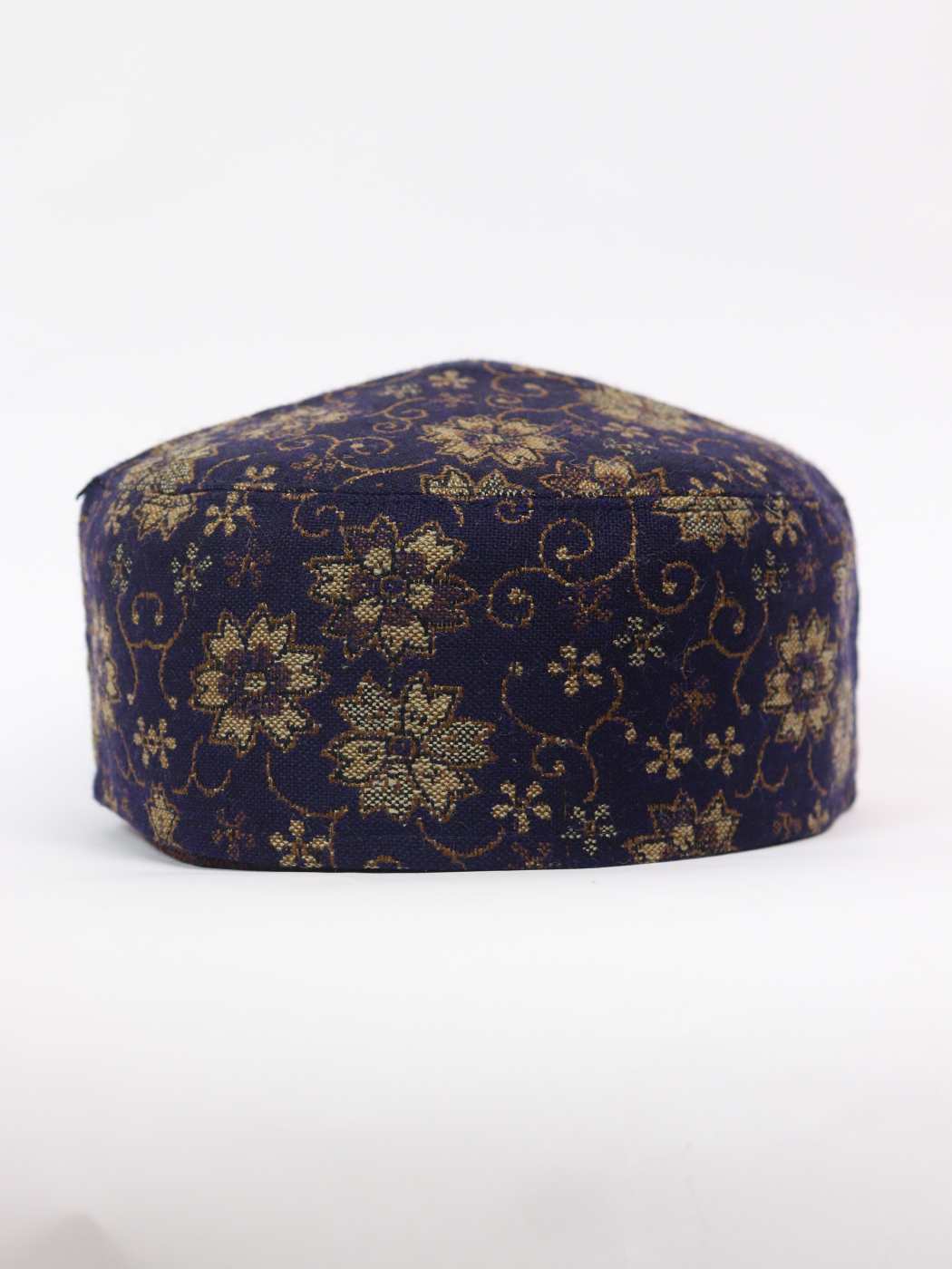 navy blue cap in kani florals
