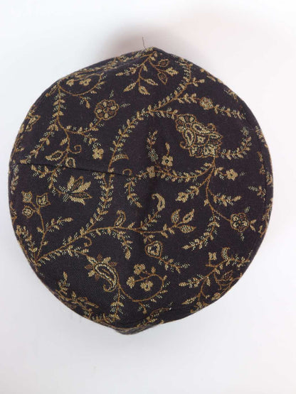 black kani Cap top side in floral