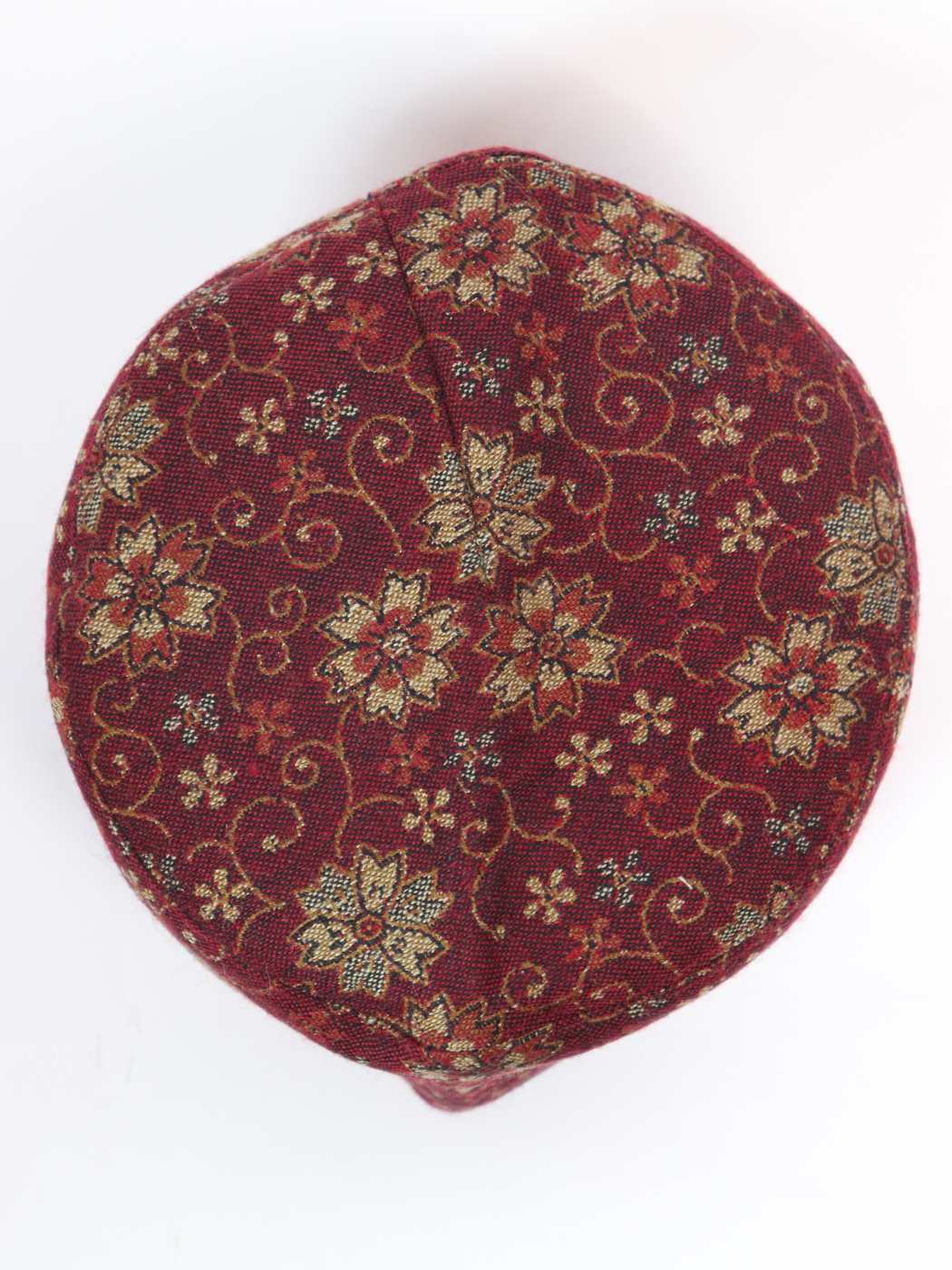 Wine Handmade Kashmiri Kani Cap Sabir