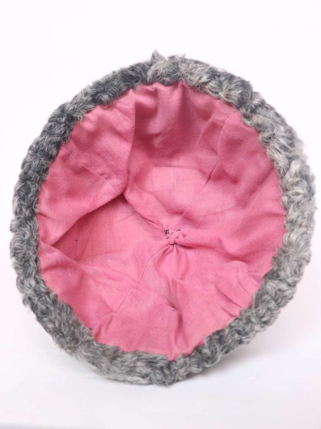 Black Leather Top With Karakul Fur on Brim Ambassador Cap