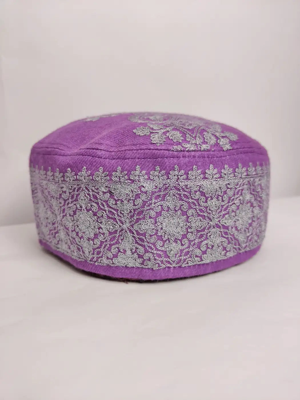 Kashmiri traditional cap in mp pashmina with sozni embroidery 