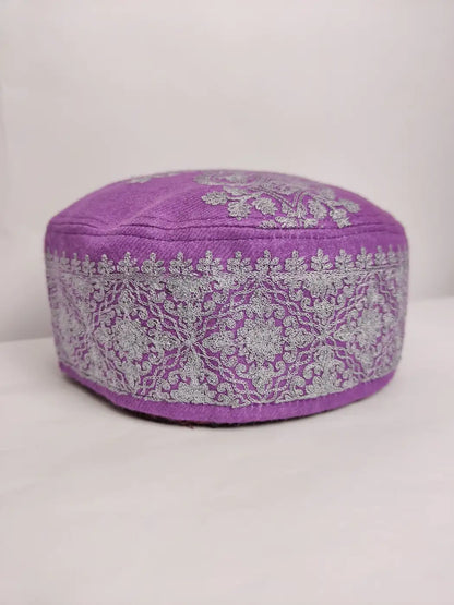 Kashmiri traditional cap in mp pashmina with sozni embroidery 
