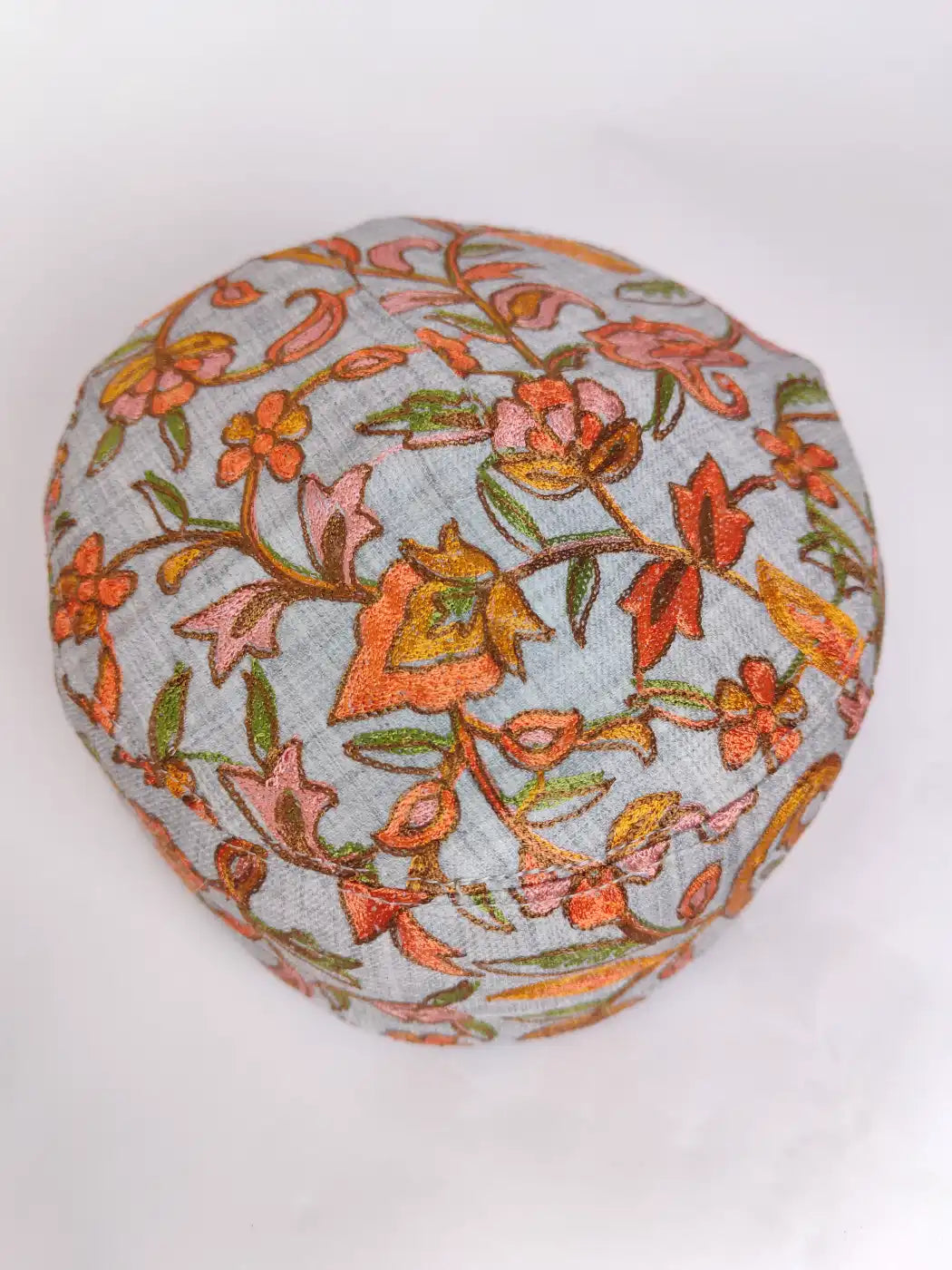 Grey Nawab Cap with Nalki Aari Work