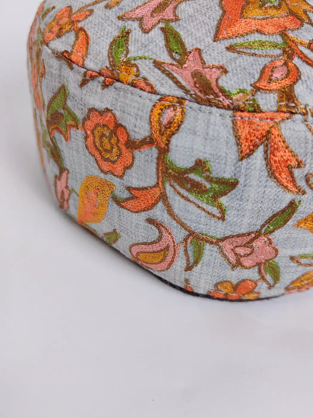 Grey Nawab Cap with Nalki Aari Work