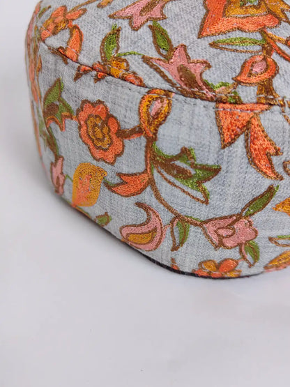 Grey Nawab Cap with Nalki Aari Work