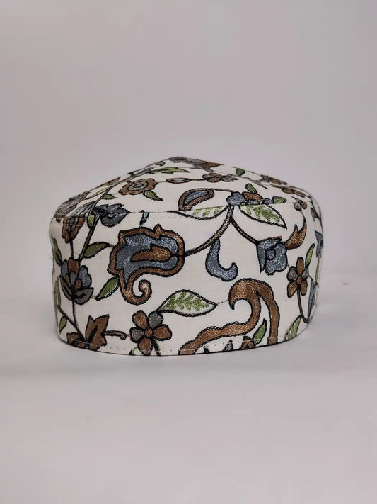 Gents White Cap with Nalki Aari Embroidery