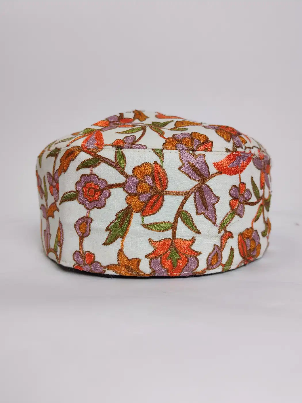 Classic Nalki Aari Embroidery White Stylish Cap