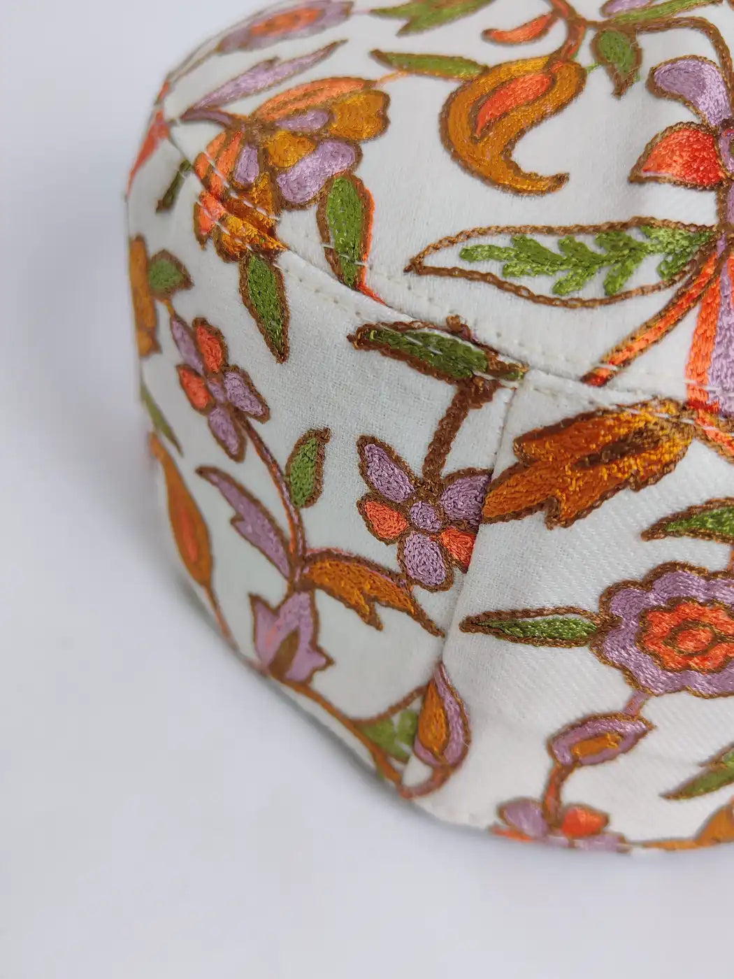 Classic Nalki Aari Embroidery White Stylish Cap