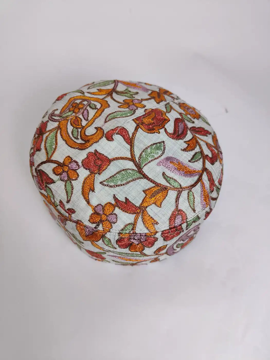 Designer Nalki Aari Embroidery Cap in Grey