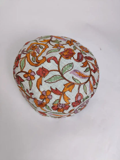 Designer Nalki Aari Embroidery Cap in Grey