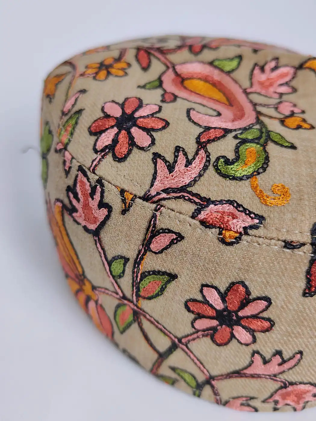 Nalki Aari Embroidery Beige Lightweight Cap