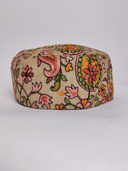 Nalki Aari Embroidery Beige Lightweight Cap