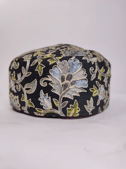 Black Best Cap - Nalki Aari Work