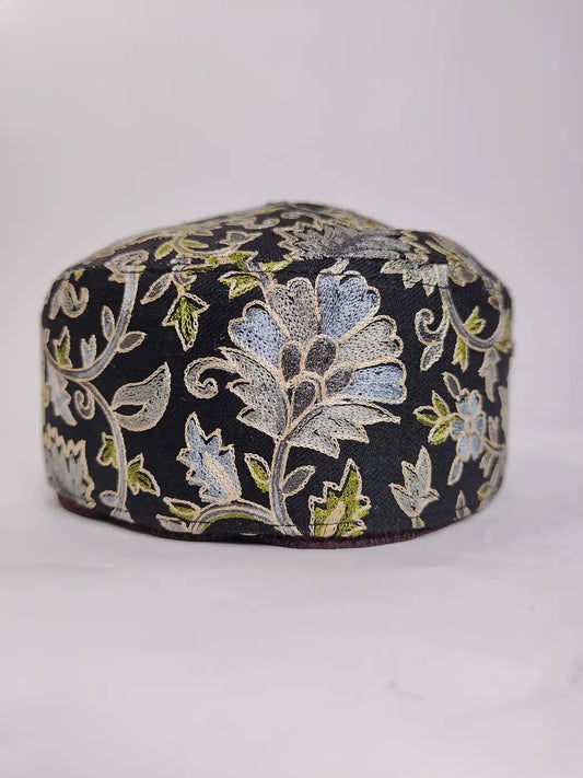 Black Best Cap - Nalki Aari Work