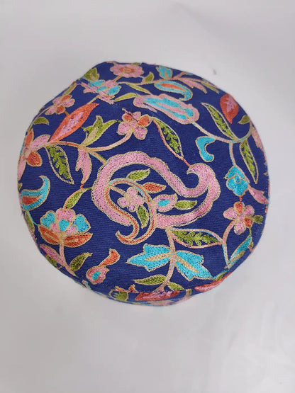 Dark Blue Nalki Aari Embroidery Cap