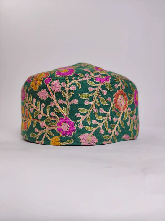 Nalki Aari Embroidered Stylish Green Cap