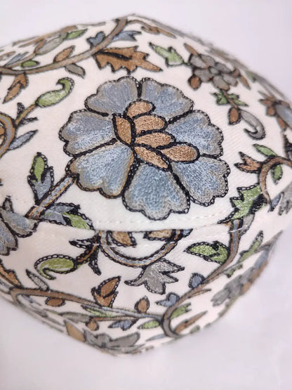 Classic White Cap with Nalki Aari Embroidery